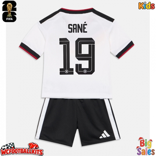 Germany Leroy Sane #19 Replica Home Stadium Kit for Kids World Cup 2026 Short Sleeve (+ pants)